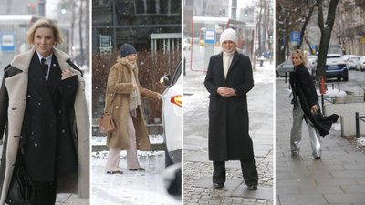 Gwiazdy wychodzą z DDTVN i uciekają przed śniegiem. Halina Mlynkova, Patrycja Markowska, Katarzyna Kwiatkowska…