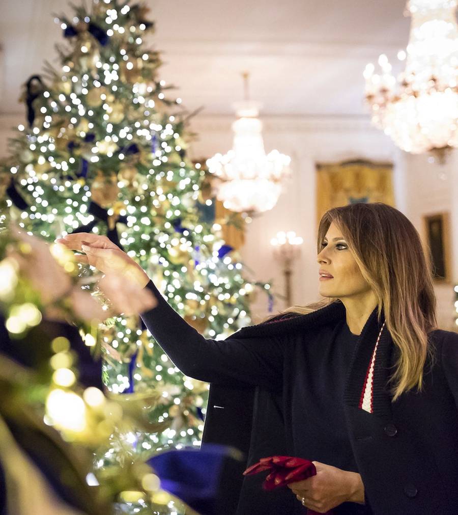 Melania Trump pokazała świąteczne dekoracje w Białym Domu