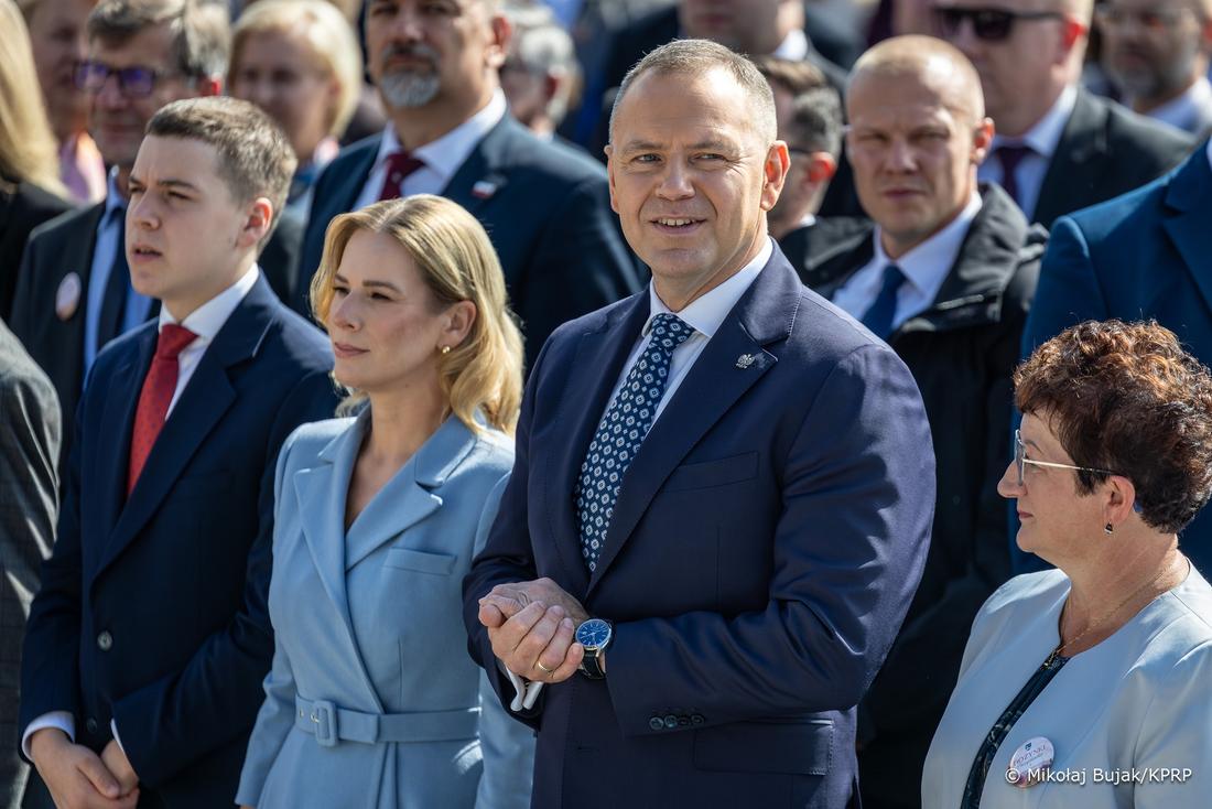 Karol Nawrocki, Marta Nawrocka Dożynki Prezydenckie w Tryńczy fot. Mikołaj Bujak/ KPRP