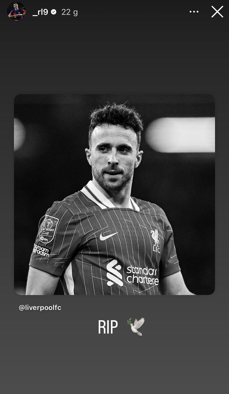 Tragiczna śmierć wstrząsnęła Lewandowskim. Tak pożegnał piłkarza Diogo Jotę