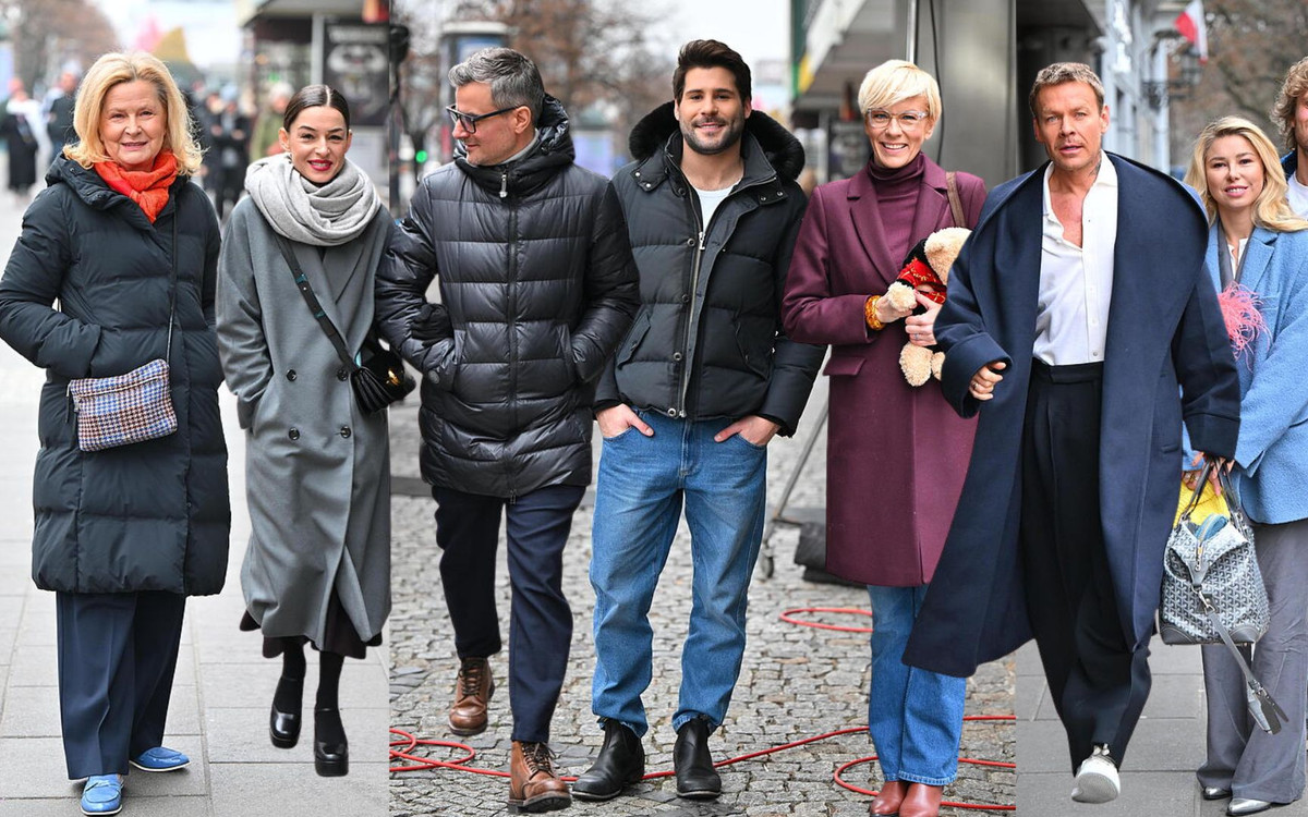 Tłum przed studiem “DDTVN”. Gwiazdy opatulone od stóp do głów. [Zdjęcia paparazzi]