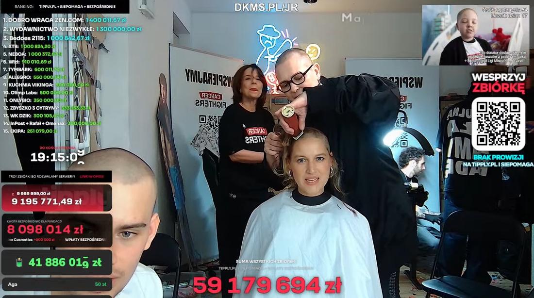 Katarzyna Nosowska zgoliła głosę na szczytny cel, fot. YouTube.com