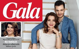 Grażyna Wolszczak z synem, Filipem Sikorą, na okładce Gali