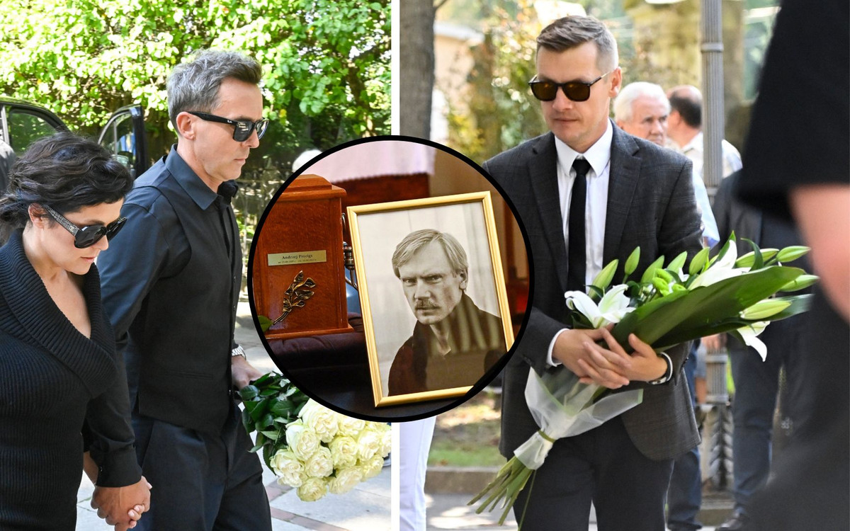 Pogrzeb Andrzeja Precigsa. Katarzyna Cichopek w towarzystwie Kurzajewskiego