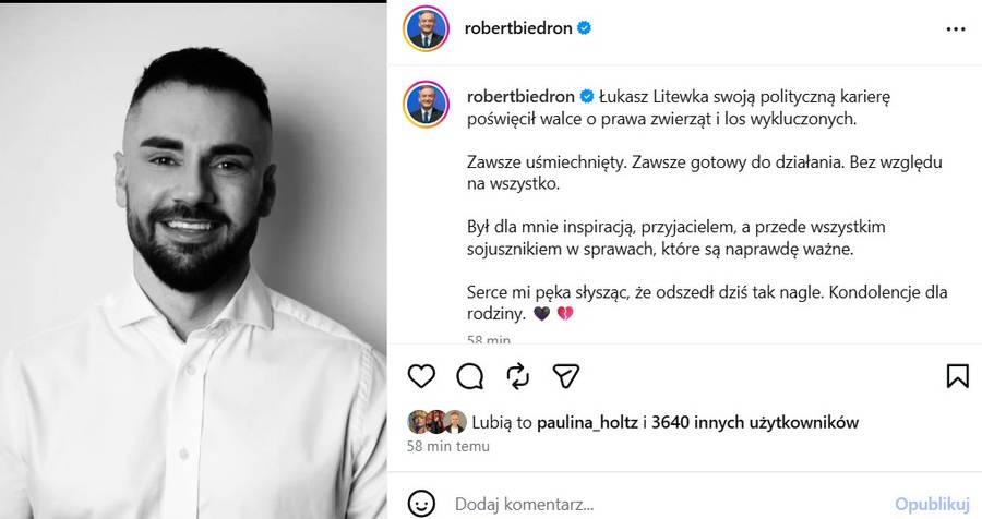 Robert Biedroń, fot. Instagram