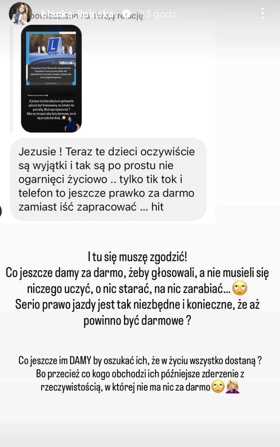blanka lipińska fot. Instagram