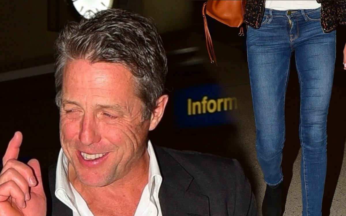 Hugh Grant przyłapany na lotnisku z długonogą żoną. Piękna para (ZDJĘCIA)