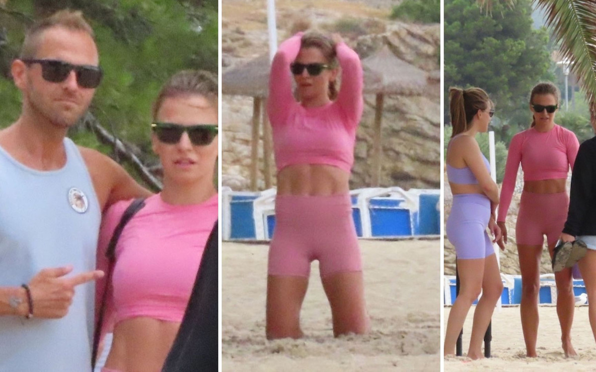 Anna Lewandowska ćwiczy na plaży, a asystentka robi jej relacje na Instagram (ZDJĘCIA)