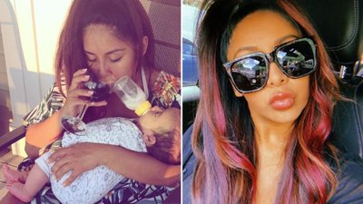 Fanki OBURZONE zdjęciem Snooki karmiącej dziecko i PIJĄCEJ wino