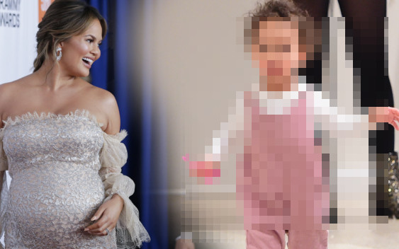 Chrissy w zaawansowanej ciąży na zakupach z dzieckiem (ZDJĘCIA)