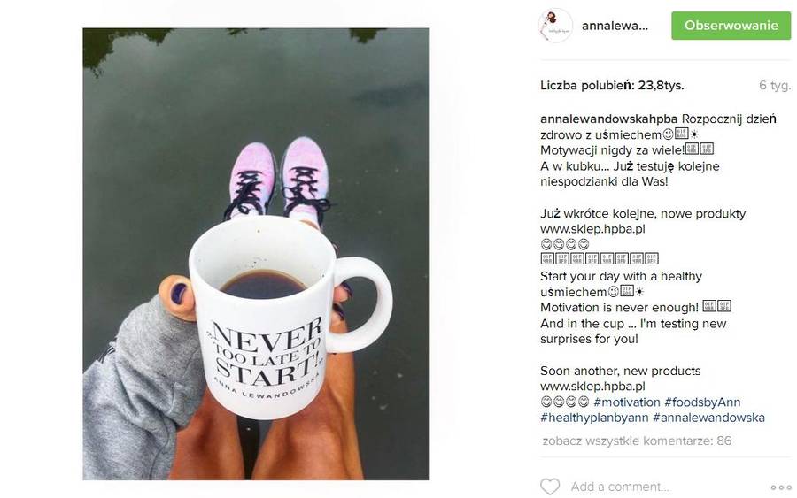 Co robi Anna Lewandowska, gdy jest po treningu?