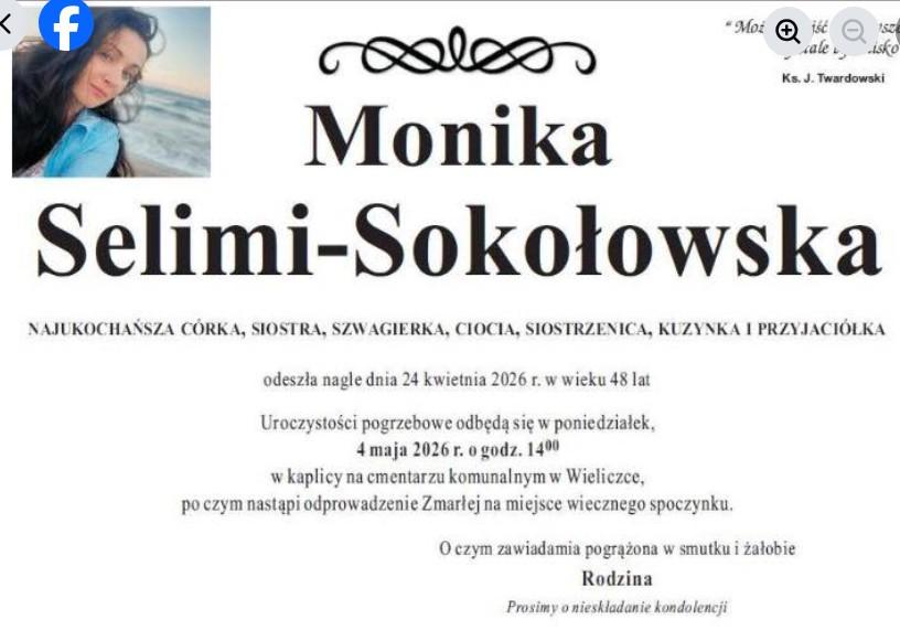 Monika Selimi-Sokołowska nie żyje, fot. Facebook