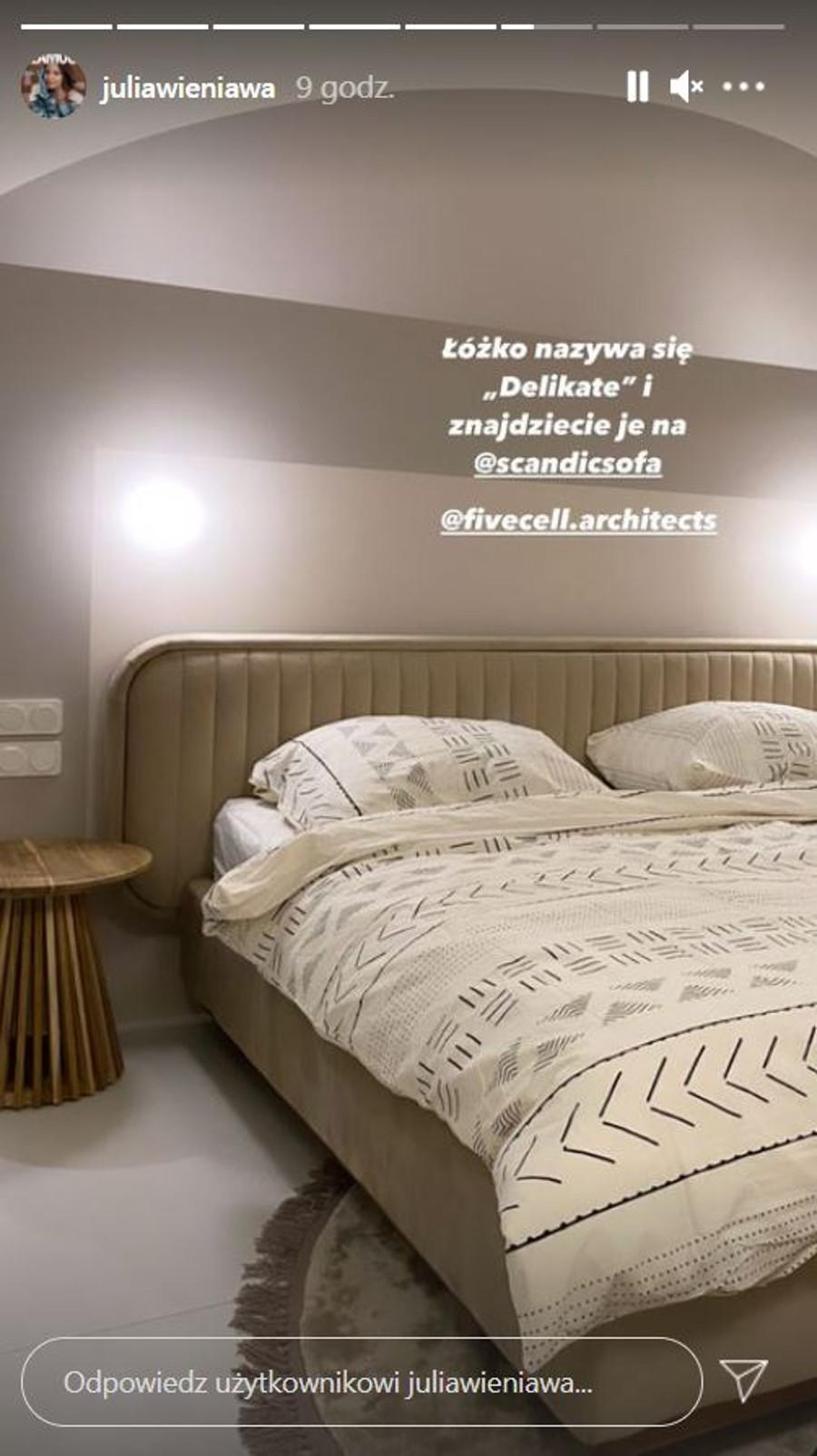Julia Wieniawa pokazała sypialnię. 