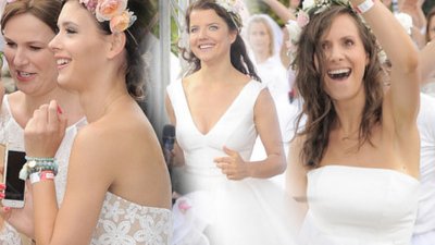 Gwiazdy w sukniach ślubnych na dorocznym biegu charytatywnym