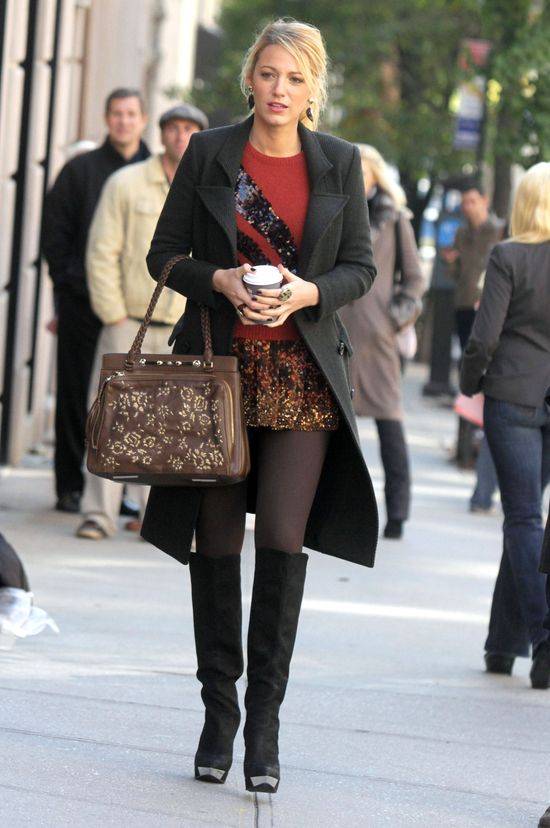 Blake Lively na planie serialu Plotkara