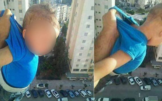 Tysiąc lajków albo go upuszczę! Szokujące zdjęcia na Facebooku