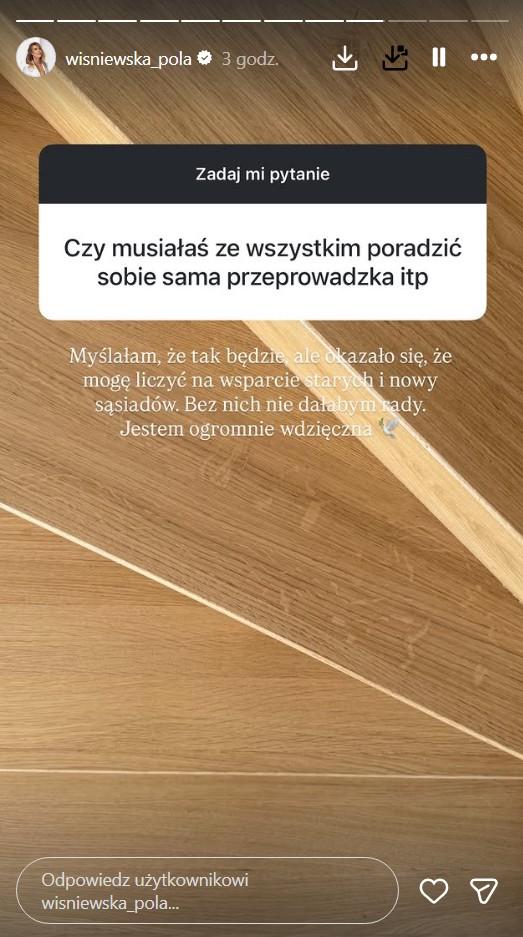 Pola Wiśniewska przeprowadziła się po rozstaniu z Michałem Wiśniewskim, fot. Instagram