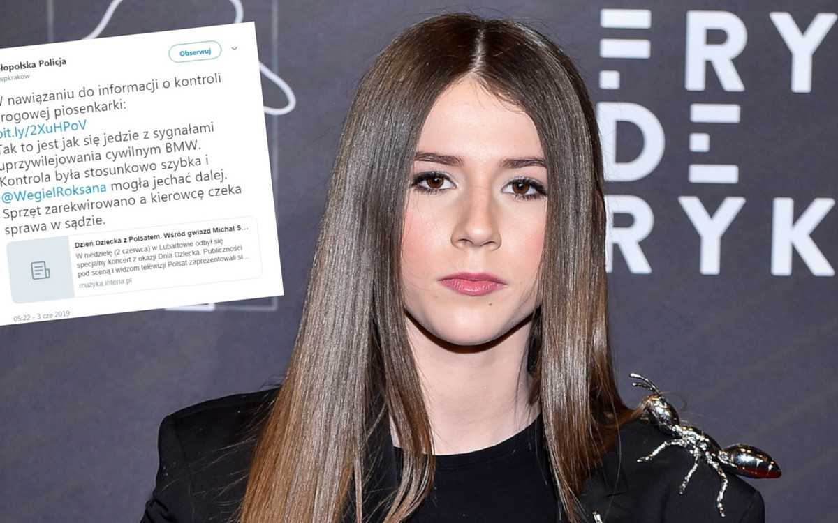 Roksana Węgiel zatrzymana przez policję – małopolscy mundurowi skomentowali tłumaczenie piosenkarki