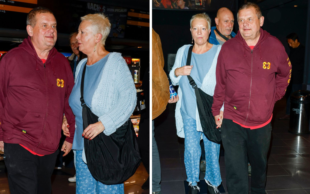 Kazik tuż po operacji na premierze filmu “Polowanie”. Towarzyszyła mu jego kochana żona