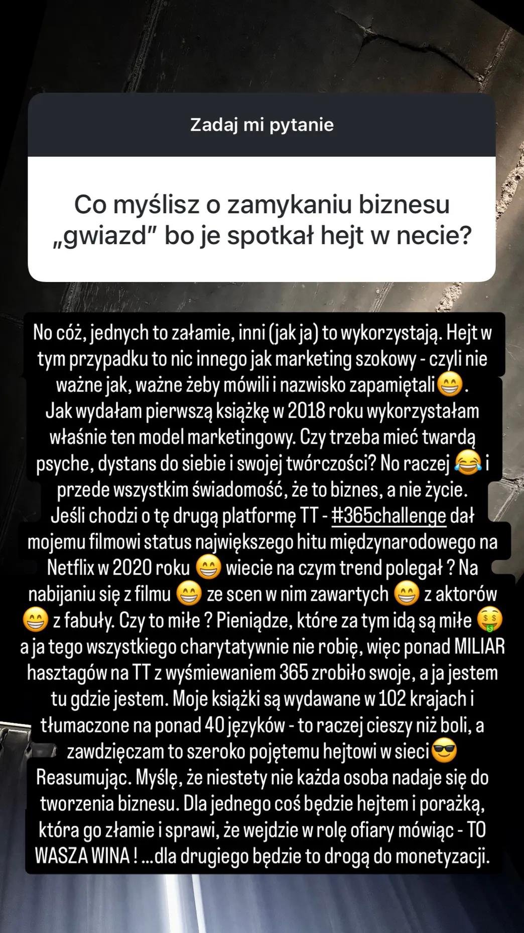 Blanka Lipińska, fot. Instagram.