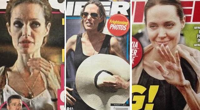 Angelina Jolie umierająca na raka i anoreksję na okładkach National Enquirer