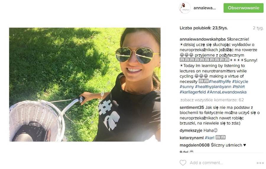 Co robi Anna Lewandowska, gdy jest po treningu?
