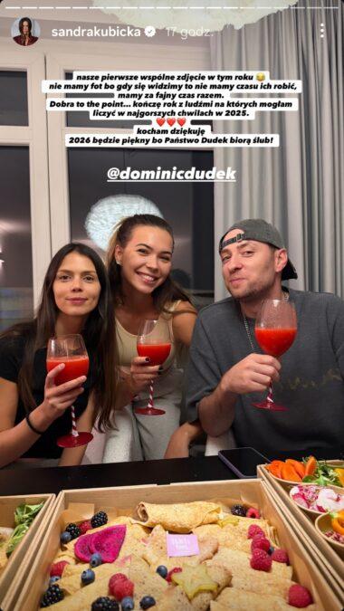 Sandra Kubicka z Dominikem Dudkiem i narzeczoną Dominika, fot. IG