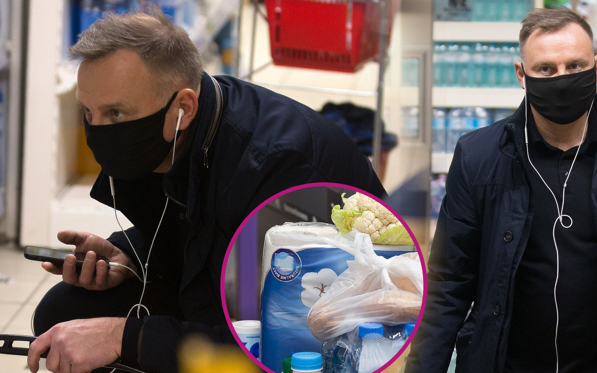 Prezydent Andrzej Duda na zakupach w supermarkecie. Ciekawa zawartość koszyka (ZDJĘCIA)