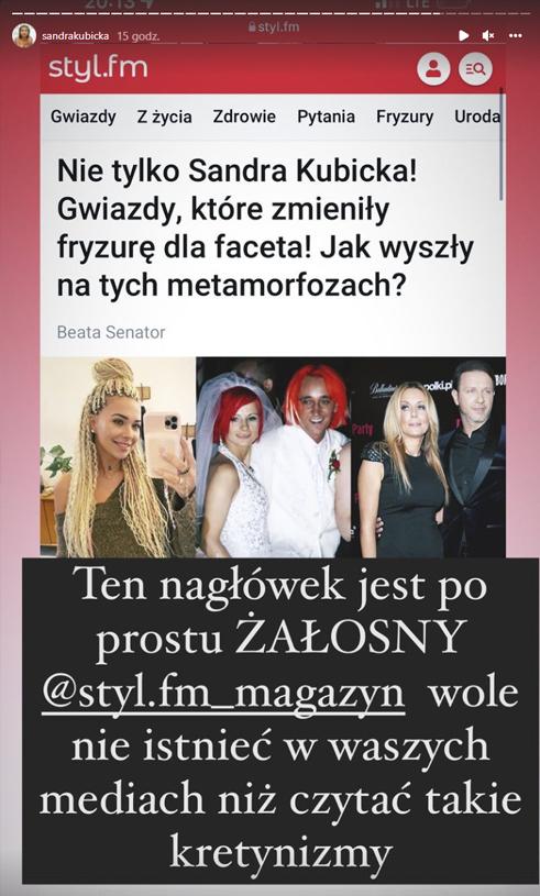 Sandra Kubicka się WŚCIEKŁA!