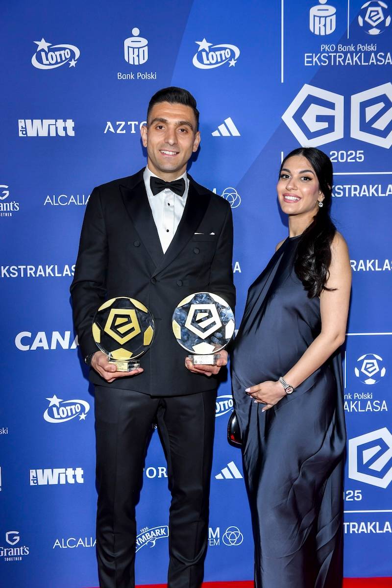 Gala Ekstraklasy 2025. Paulina Chylewska, Bart i Nicole Pniewski, Efthymis Koulouris z ukochaną w ciąży…