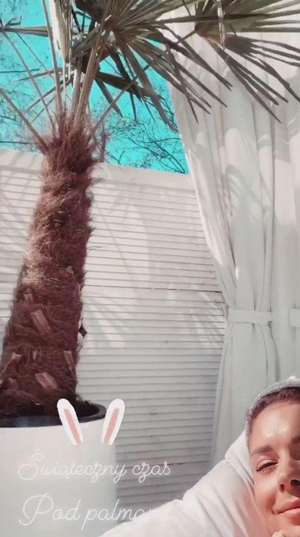 Pierwszy dzień Wielkanocy Klaudia Halejcio spędziła na tarasie