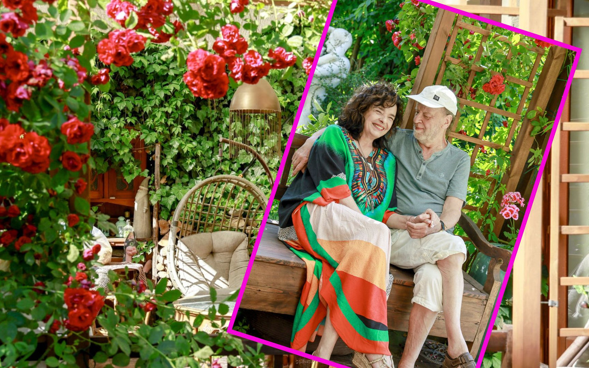 Katarzyna Grochola i Stanisław Bartosik pokazali bajeczny ogród w Milanówku! Rzeźby, fontanna i piękne kwiaty (FOTO)