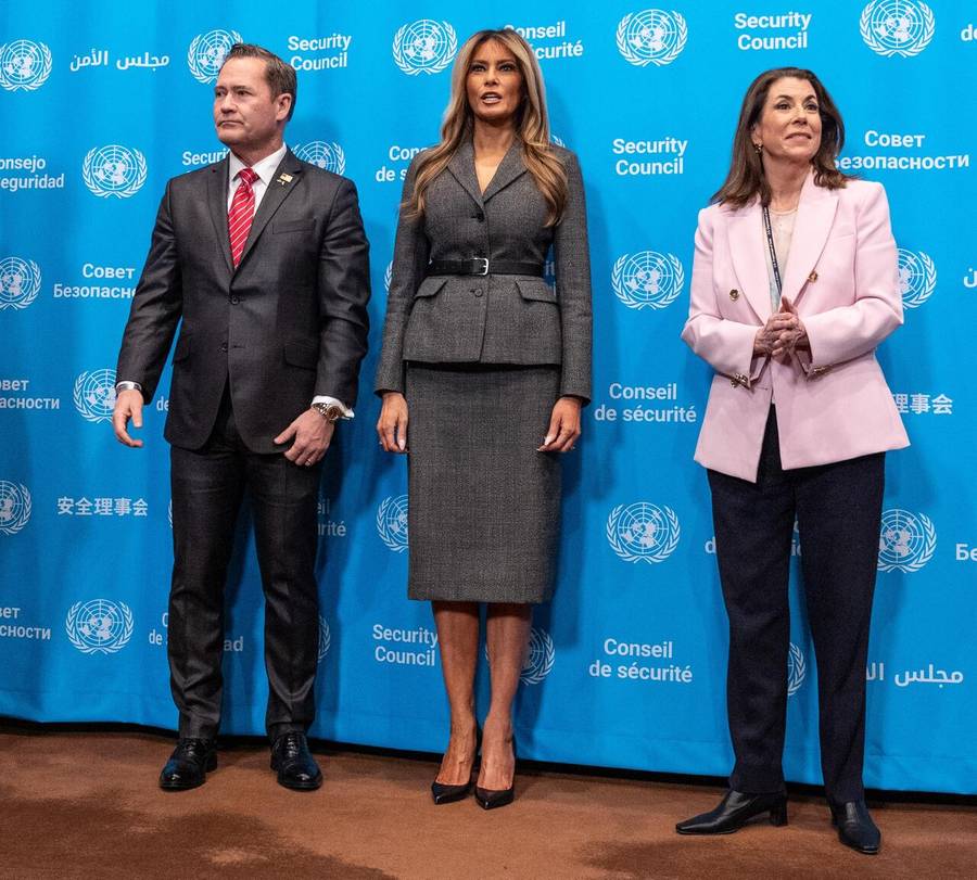Stylizacja Melani Trump podczas obrad Rady Bezpieczeństwa ONZ, fot. Forum