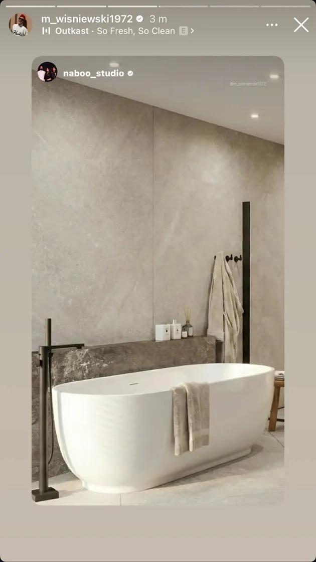 Łazienka w nowej willi Michała WIśniewskiego, fot. Instagram