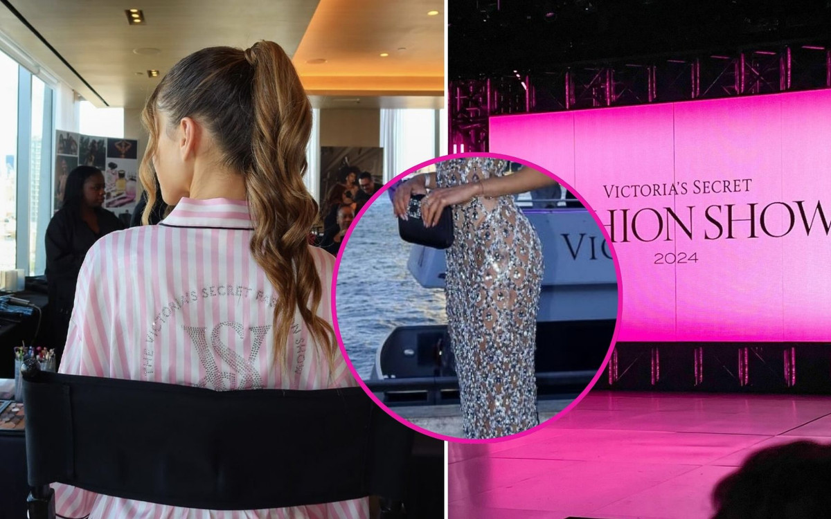 Polka na pokazie Victoria’s Secret! Podbija NYC w PRZEŚWITUJĄCEJ sukience wysadzonej kamieniami! (FOTO)