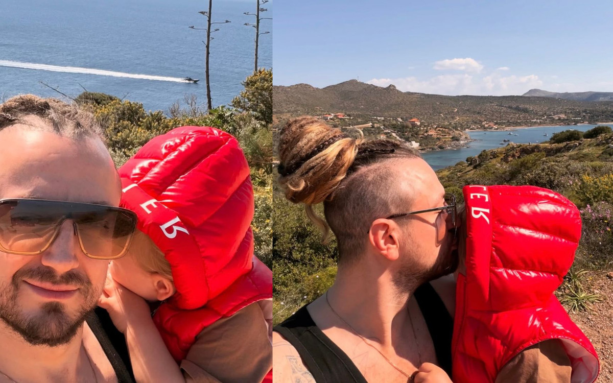 Baron na wspólnych zdjęciach z synkiem. Leoś to już duży chłopczyk