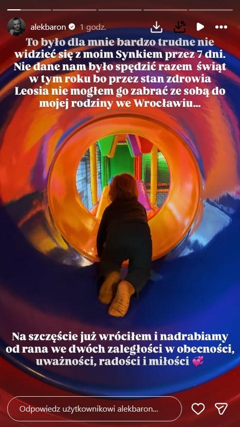 Aleksander Baron i jego syn fot. Instagram