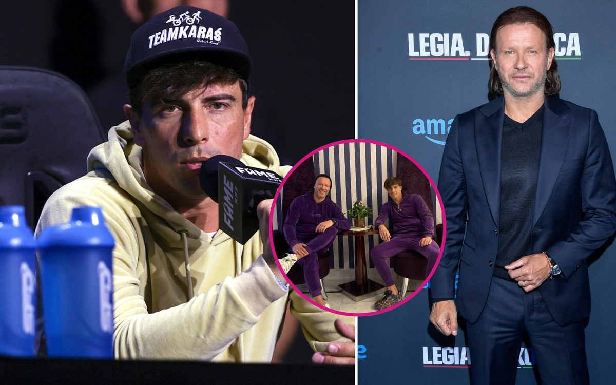 Radosław Majdan i Robert Karaś pozują w kolorowych dresach. Fani ZNIESMACZENI…