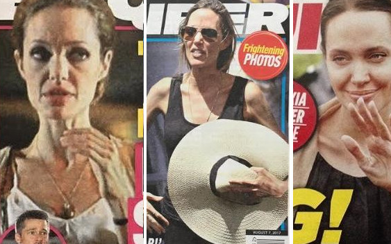Angelina Jolie umierająca na raka i anoreksję na okładkach National Enquirer