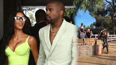 Kim Kardashian i Kanye West sprzedają na stoisku z lemoniadą – buty Yeezys