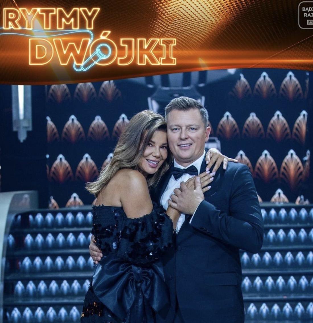 Edyta Górniak i Rafał Brzozowski na planie "Rytmy Dwójki"