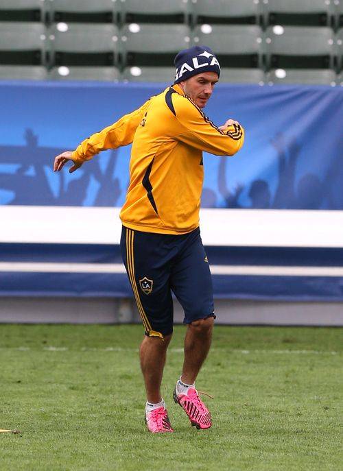 David Beckham na ostatnim treningu z Los Angeles Galaxy