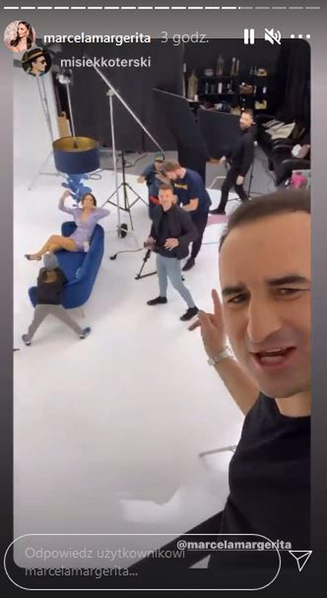 Marcela Leszczak i Misiek Koterski razem na planie