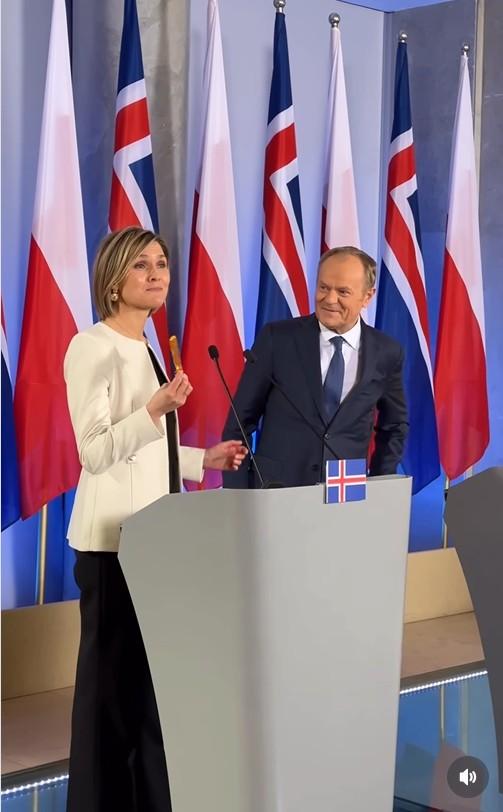 Donald Tusk, Kristrun Frostadottir, fot. Instagram