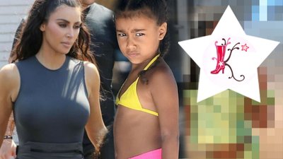 Wystrojona North West na urodzinach Reign i Sainta