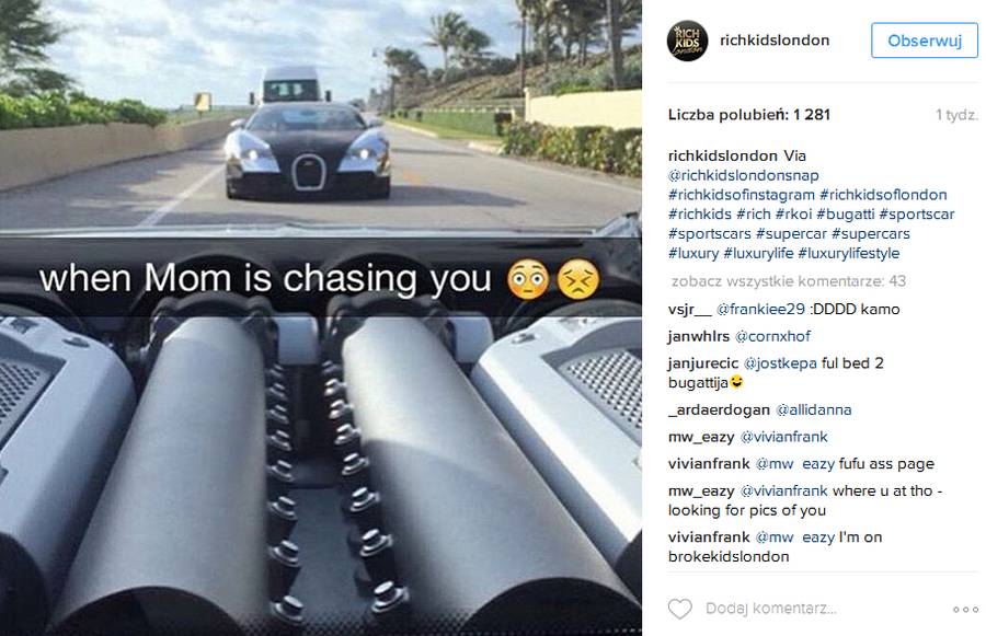 Bogate dzieciaki z Londynu chwalą się swoim przepychem