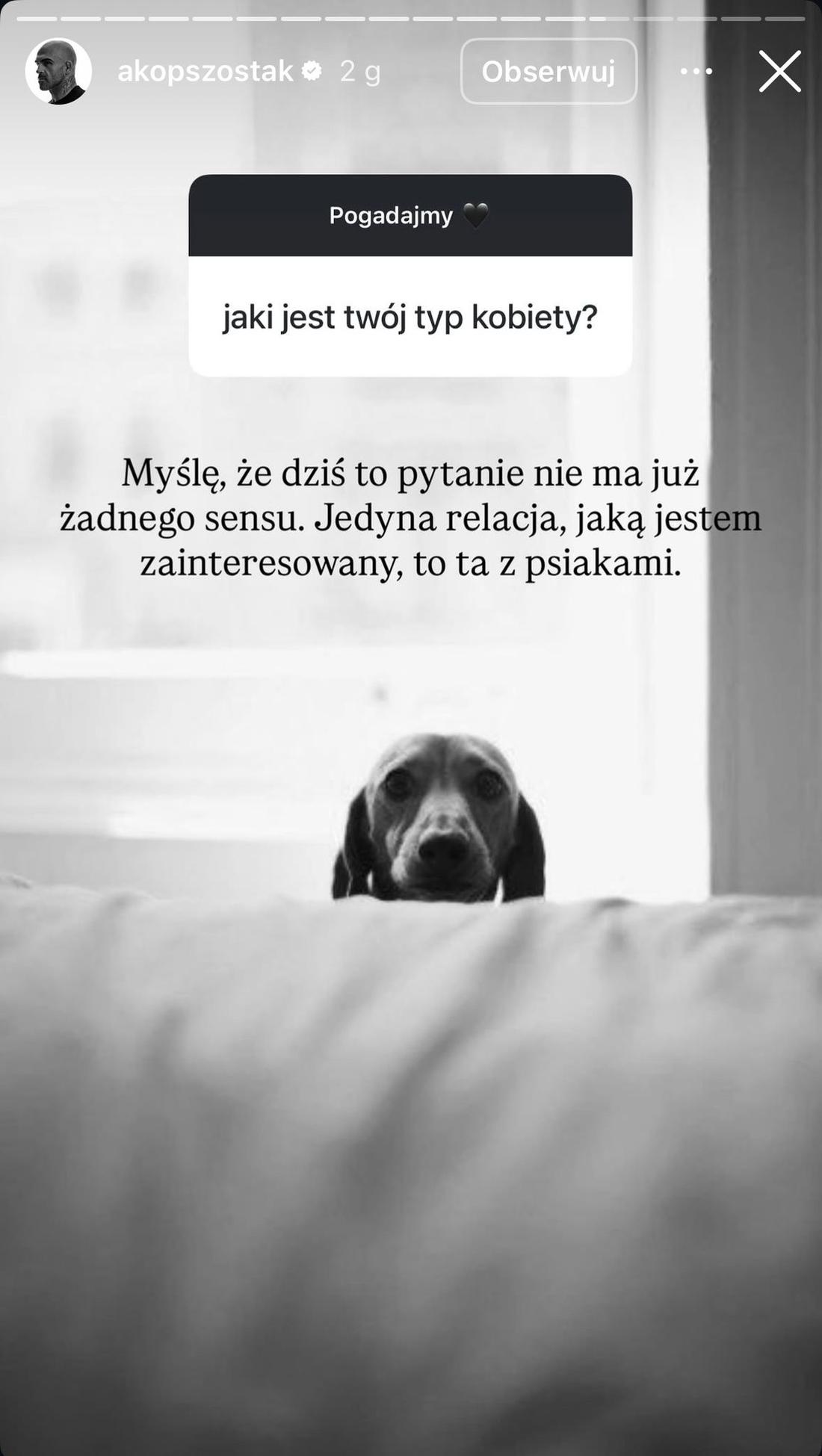 Akop Szostak, fot. Instagram.