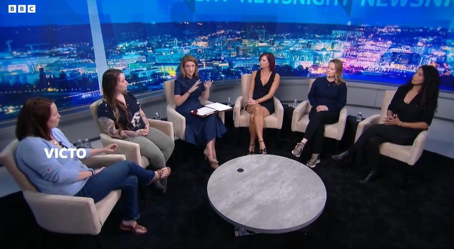 Ofiary Epsteina w telewizji, fot. BBC