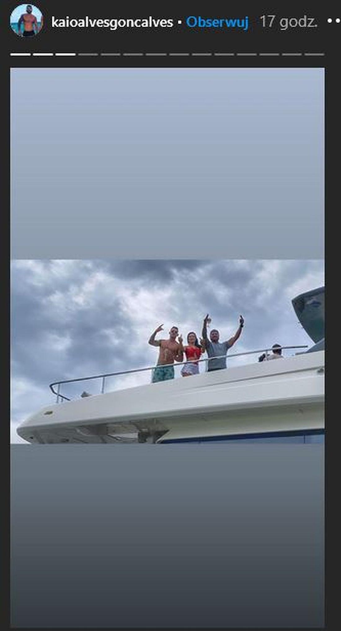 Kaio Alves Goncalves, były partner Sandry Kubickiej, bawi się na jachcie