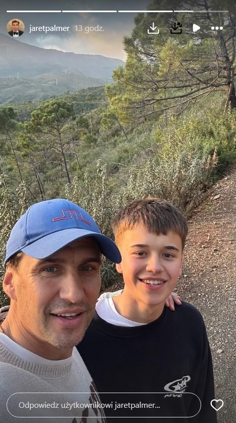 Jarosław Bieniuk z młodszym synem Janem fot. Instagram